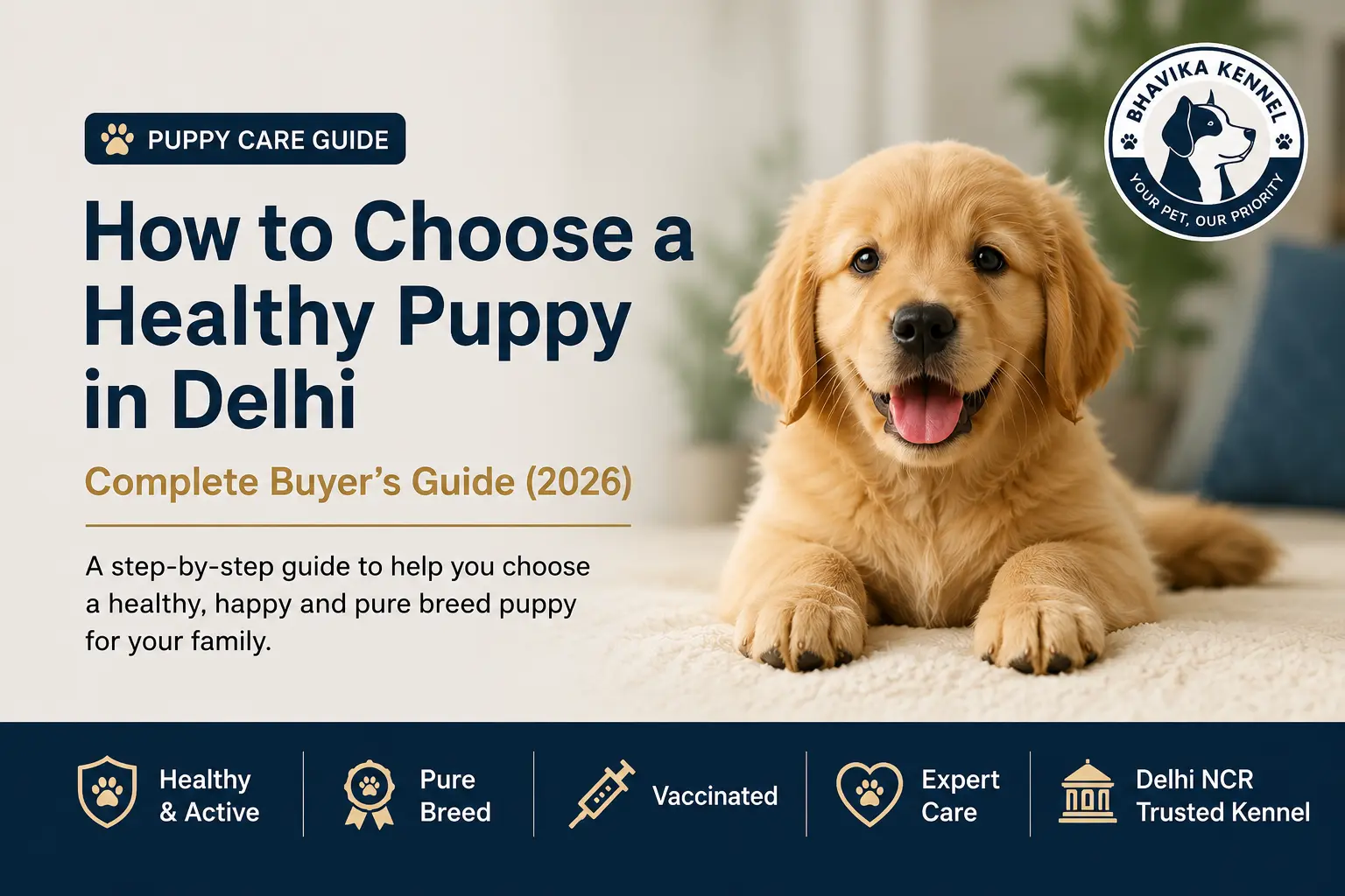 How to Choose a Healthy Puppy in Delhi - Complete Buyer's Guide by Bhavika Kennel